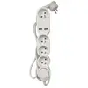 Multiprise avec 4 ports Accsup + 2 ports USB 1,5 m Blanc