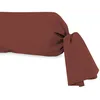 Taie de traversin en coton 57 fils 45x185 cm UNI brique, par Soleil d'...