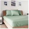 Soleil d'ocre, Jersey Drap Housse, Coton, Vert, 160x200 cm