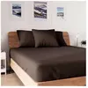Drap housse - SOLEIL D'OCRE - 160x200 cm - Jersey brun - Coton extensible