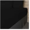 Drap housse en coton 57 fils 140x190 cm UNI noir, par Soleil d'ocre