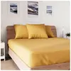 Drap housse en coton 90x190 cm jersey moutarde, par Soleil d'ocre