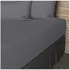 Drap housse en coton 57 fils 140x200 cm UNI gris, par Soleil d'ocre