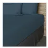 Drap housse en coton - Soleil d'ocre - 140x200 cm - Uni - Bleu canard