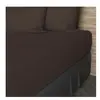 Drap housse en coton 57 fils 140x200 cm UNI brun, par Soleil d'ocre
