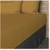 Drap housse en coton 57 fils 160x200 cm uni moutarde, par Soleil d'ocre