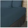 Drap housse en coton 57 fils 160x200 cm UNI bleu canard, par Soleil d'...