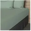 Soleil d'ocre, Fitted Sheet, Cotton, 57 Threads, Sea Green, 160 x 200 cm