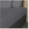 Drap housse en coton 57 fils 180x200 cm UNI gris, par Soleil d'ocre