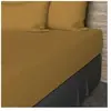 Drap housse en coton 57 fils 180x200 cm UNI moutarde par Soleil docre