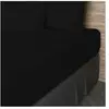 Drap housse en coton 57 fils 180x200 cm UNI noir, par Soleil d'ocre