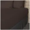 Drap housse en coton 57 fils 180x200 cm uni brun, par Soleil d'ocre