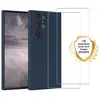 EVETANE Coque pour Samsung Galaxy S23 Ultra anti-choc bleu + 2 vitres