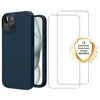 EVETANE Coque compatible Iphone 15 antichoc Bleu + 2 vitres