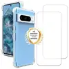 EVETANE Coque compatible Pixel 8 Pro antichoc Transparente + 2 vitres