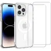 EVETANE Coque Anti-choc Magsafe compatible Iphone 14 Pro Transparente + 2 vitres