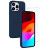 EVETANE Coque compatible iPhone 15 Pro antichoc Bleu + 2 vitres