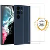 EVETANE Coque compatible Galaxy S22 Ultra 5g antichoc Bleu + 2 vitres