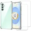 EVETANE Coque compatible Galaxy S24 Fe antichoc Transparente + 2 vitre...