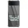 EVETANE Coque souple renforcée compatible Coque Galaxy Z Flip 4 - Modèle : J'aime pas le matin