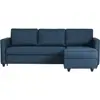 Canapé d'angle convertible réversible 3 places CATS - Tissu bleu - L 2...