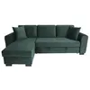 Canapé d'angle convertible HAMILTON 4 places - Tissu velours vert - L ...