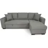 Hamilton Canapé d'angle convertible réversible 4 places - Tissu gris c...