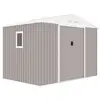 ARCHER Abri de jardin en métal 5,29 m² - Kit d'ancrage inclus - Taupe