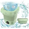 PRUMYA Mini machine à laver Portable pliable 8L avec essoreuse douce et seau Pour la maison, le dortoir (vert)