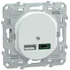 Schneider Electric Ovalis - Chargeur usb type a 7,5W +c 45W - Forte puissance type c - Blanc (S320403)