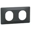 Schneider Plaque de finition double Schneider Electric Ovalis anthracite