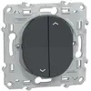 Interrupteur volet roulant 2 boutons 6A anthracite - Ovalis - Schneide...