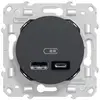Mécanisme double chargeur usb A + C 12W Schneider Electric Odace gris ...