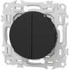 Interrupteur va-et-vient ou poussoir double Noir onyx Schneider Odace