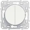 Schneider Electric Interrupteur va-et-vient + bouton-poussoir Odace - 10A - Blanc