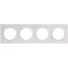 Plaque ODACE Styl blanche 4 postes horizontal/vertical entraxe 71 mm -...