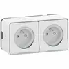 Schneider Double prise 2P+T Mureva Styl Schneider En saillie - Blanc