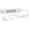 Multiprise 3 prises 2P+T avec 2 USB - 1,5 m - Blanche