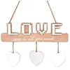 Suspension bois 3 Pinces photos coeur - 21 x 14 cm - Love