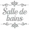 Sticker décoratif de porte - SALLE DE BAINS - Gris - Vinyle - 20 x 20 cm