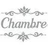 Sticker décoratif de porte - CHAMBRE - Gris - Vinyle - 20 x 20 cm