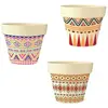 Lot De 3 Pots De Fleurs En Bambou Ø 15,5 Cm ? Motif