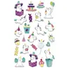 Maildor Stickers Fantaisie Cooky - Licorne anniversaire - 1 planche 7,5 x 12 cm