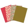 Decopatch Décopatch DP032C -Une Pochette de 4 Feuilles Décopatch - Dimensions : 30 x 40 cm - Papiers imprimé, Or & rouge - Mix & Patch - A partir de 5 ans, DIY, création, rénovation, activité créative