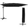 Happy Garden Parasol Déporté Molokai Rectangulaire 3x4m Noir + Housse