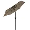 Parasol droit HAPUNA rond 270m de diamètre taupe