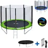 HAPPY GARDEN Pack Premium Trampoline 245cm Réversible Vert / Bleu Canberra + Filet, Échelle, Bâche Et Kit D'ancrage