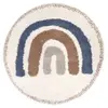 Nattiot Tapis rond Bohemian rainbow Arc-en-ciel bleu (120 cm)