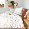 LITTLE CREVETTE Parure de lit enfant taie et housse de couette 140x200 cm coton bio Dream Forest