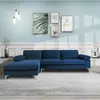 Concept-Usine Canapé D'angle 4/5 Places Velours Bleu Galway